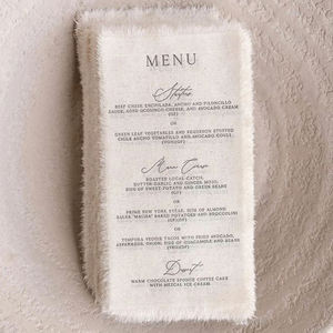 Menu in Lino Naturale Biologico ed Ecologico con Bordi Grezzi, Logo Personalizzato Stampato, Inviti per Matrimonio 100% Lino - Product Image 6