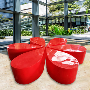 Petal Fiberglass Patio <b>Bench</b> Flower <b>Seat</b> Modern Outdoor Lounge <b>Bench</b> for <b>Garden</b> Mall Courtyard - Product Image 1