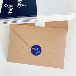 2025 도매 맞춤형 인사말 카드, 크라프트 종이 4x6 인치, 빈 카드, 즉시 배송, 감사 카드, 네이비 블루 무광 라미네이션 - Product Image 4