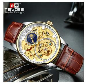 Tevise orologio automatico meccanico di lusso antico prospettiva vuoto signore orologi meccanici per gli uomini - Product Image 1