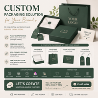 Ensemble de marquage de marque personnalisé haut de gamme : Sac fourre-tout en papier vert foncé recyclé, boîte cadeau pour vêtements, suite de marquage de marque personnalisée