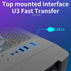 <span class=keywords><strong>Torre</strong></span> completa ATX/MATX/ITX <span class=keywords><strong>PC</strong></span> <span class=keywords><strong>Gaming</strong></span> Desktop Case con vidrio templado Panel frontal USB y puertos de audio RGB Fan <span class=keywords><strong>Precio</strong></span> de fábrica - Product Image 3