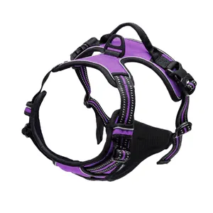 New Big Dog Harness Reflective Adjustable Pet Chest Strap Training Leather Harness For Dog