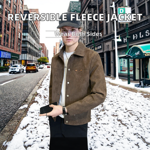 Chaqueta de Pana Reversible para Hombre, Marca de Moda, Nueva Colección de Invierno 2025, con Cuello Camisero y Logotipo Frontal, Estilo Casual y Regular - Product Image 2