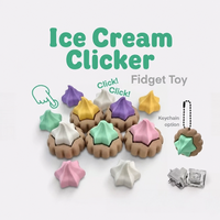 Jouet Fidget Imprimé En 3D Porte-Clés Clicker Glace Anti Stress Jouet Sensoriel De Décompression Cadeau
