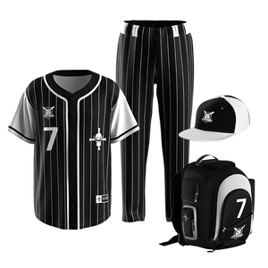 Maillot de baseball personnalisé à quantité minimale de commande bas, ensemble complet, uniformes de baseball à rayures rétro vintage Elite par sublimation - Product Image 2