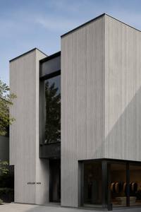 Revêtement mural flexible en porcelaine gris <span class=keywords><strong>ciment</strong></span> ondulé moderne MCM, carreaux cannelés rythmiques pour façade architecturale industrielle - Product Image 6
