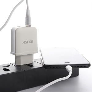 ASPOR <strong>Cheap</strong> Price Dual USB Port 5V 2.4A 12W Travel Wall Charger <strong>UK</strong> US EU Plug Home Use Electric PD Mobile Phone - Product Image 1