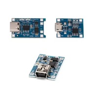 TP4056 5V 1A Mini Micro USB Tipo-C Placa de carga Módulo de cargador 18650 Batería de litio Funciones de protección dual 1A PCB PCBA