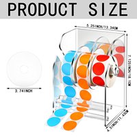 Support de rouleau d'autocollants et d'étiquettes en acrylique à 3 niveaux réglable avec distributeur transparent pour l'organisation des articles ménagers