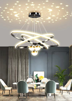 Lustre LED Moderne Personnalisé, Suspendu Rond en Fer, Lumière Pendentif à Anneau LED pour Chambre d'Hôtel