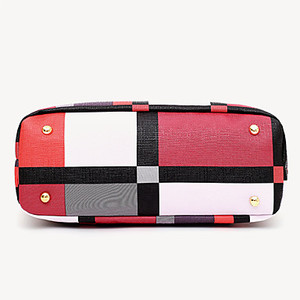 Conjunto de Bolsos de PU con Cierre y Borlas para Mujer, Diseño Color Block, 6 Piezas, Negro/Marrón/Azul - Product Image 5