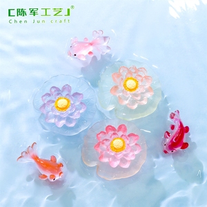 Micro-paysage lumineux de nuit, lotus et feuilles, bouteille écologique, aquarium, accessoires de décoration de paysage DIY - Product Image 4