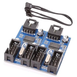 Hub interne <span class=keywords><strong>USB</strong></span> 2.0 à 9 broches, multiplicateur de ports 1 mâle vers 4 femelles pour l'extension interne de la carte mère du PC - Product Image 4