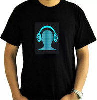 T-shirt lumineux personnalisé à LED avec votre design chemises lumineuses activées par le son égaliseur lumineux vêtements pour fête
