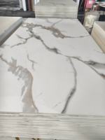 Panneau décoratif en bois imperméable UV effet marbre, panneau brillant pour mur de fond de télévision et de hall