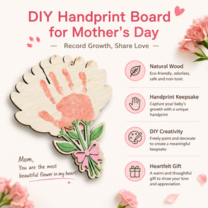 Ornement personnalisé en bois à empreinte de main pour la Fête des Mères, artisanat artistique DIY pour souvenir de bébé et cadeau de la Fête des Mères - Product Image 2