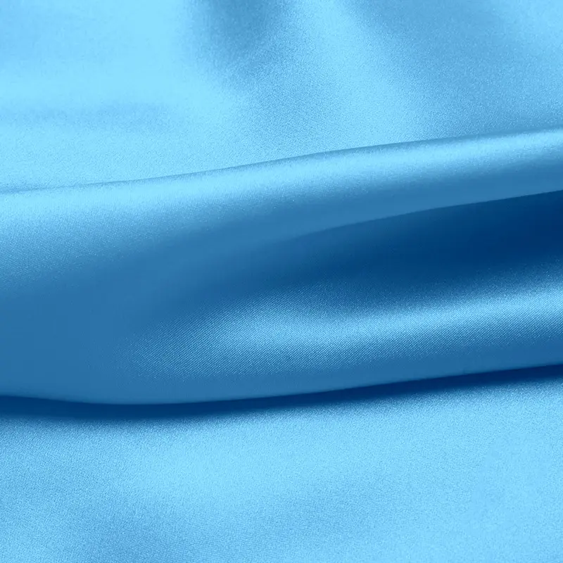 Luxury Silk Satin Fabric 16MM Silk Charmeuse Width 45" No.06 Pale Blue Color For Silk Scrunchies