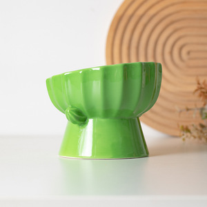 Großhandel kreative Keramik Haustier Katze Hund Schüssel grüne Farbe Welpen produkte Geschenk für Haustiere Essen verwenden - Product Image 4