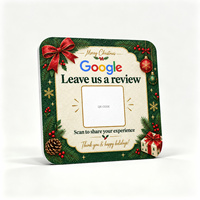 Carte NFC de Noël Père Noël personnalisée en PVC RFID NTAG213 pour avis Google, idéale pour restaurants, cafés et événements festifs