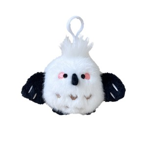 Lindo Llavero de Peluche de Cacatúa en Blanco y Negro, Animal de Peluche Suave Personalizable para Niños y Adultos, Regalo de 10 cm - Product Image 1