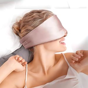 Masque pour les yeux en soie de mûrier 100% doux pour la peau avec fermeture Velcro, couleur et logo personnalisés, masque de sommeil en soie pour un confort toute la nuit - Product Image 1