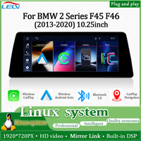 Sistema LELV Linux para Auto BMW Serie 2 F45 F46, Reproductor de Video con Navegación Carplay, Pantalla de 10.25 Pulgadas, 2013-2020, Android Auto