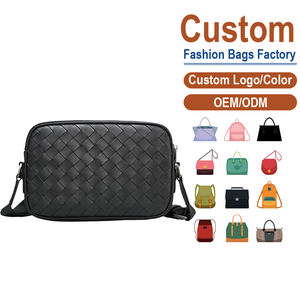 Sac bandoulière en cuir tressé noir pour homme - Cuir de vachette pleine fleur, OEM pour les marques recherchant un luxe tactile et un style artisanal urbain - Product Image 1