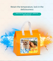 Sac isotherme personnalisé en non-tissé avec doublure en aluminium pour la conservation de la chaleur, idéal pour les restaurants, les plats à emporter et la livraison de desserts