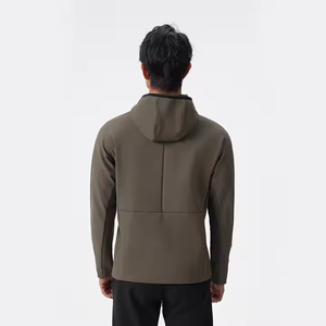 OME-Manteau mince et décontracté à capuche pour homme, style pull d'affaires avec col montant, design <span class=keywords><strong>de</strong></span> poche à motif solide, nouvelle collection automne/hiver - Product Image 4