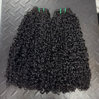 Extensions de cheveux humains vierges bruts bouclés birmans, qualité 12A, super double drawn, coupe pixie, cuticules alignées, vente chaude