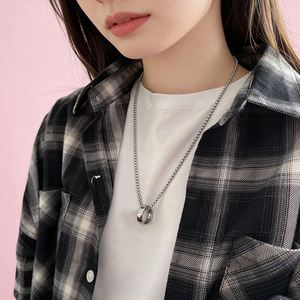 Collar con Anillo <span class=keywords><strong>de</strong></span> Acero Inoxidable <span class=keywords><strong>al</strong></span> por Mayor, Collana Con Ciondolo Ad Anello, para Siempre Suya, para Siempre Suya, para Parejas - Product Image 6