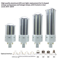 Ampoule LED G24 360° en forme de maïs 100-277V 10W, CRI élevé, luminosité élevée, insertion horizontale, culot B22, lampe de jardin à économie d'énergie