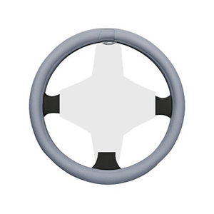 Housse de volant de voiture en cuir gris premium style selle de cheval 37-39 cm - Product Image 2