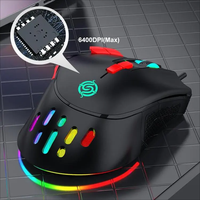 Souris de jeu LED RVB filaire à 9 boutons personnalisée en usine Accessoire informatique DPI USB à 6 niveaux avec options OEM
