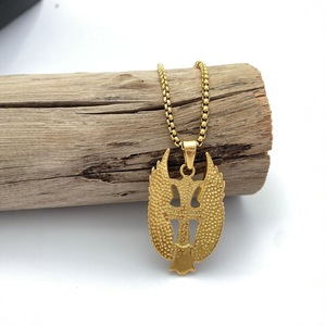 yunnique Stainless Steel <b>Cross</b> Pendant Necklace With Wings Gold Color Fashion Hip Hop Men's Jewelry - Product Image 4