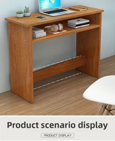 Bureau d'ordinateur mural moderne de 40 cm, long et étroit, panneau rectangulaire de 30 cm de large, bois, usage commercial, table d'appoint murale de 20 cm