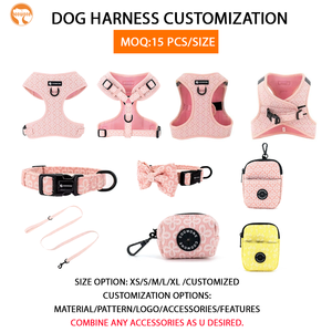 Custom Print Corduroy Soft Padded Harness Set Free Design Pattern Pet Training Supplies Adjustable Luxury <b>Dog</b> <b>Leash</b> Collar - Product Image 3