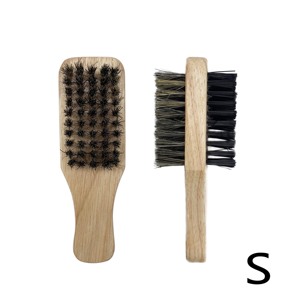 Peluquería belleza herramientas para el cabello portátil elegante pequeño peine brocha de afeitar barba de <span class=keywords><strong>doble</strong></span> cara mango de madera cepillo de cerdas - Product Image 4