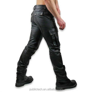 Wholesale <b>Cargo</b> <b>Pants</b> Outdoor Pu <b>Leather</b> <b>Cargo</b> <b>Pants</b> Men Streetwear Black Casual Straight Multi Pocket <b>Cargo</b> <b>Pants</b> Men - Product Image 3