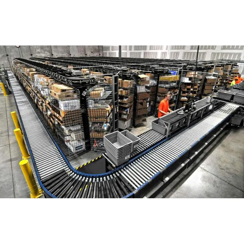 customized robotic line bag box carton pallet board feeding delivery transport roller conveyor