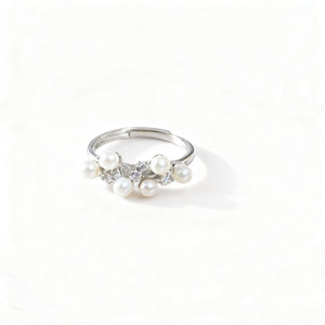 10750DIY Accesorios de Perlas, Anillo de Plata S925 con Base Vacía para Perlas Redondas de 9-11 mm, Fornituras y Componentes de Joyería - Product Image 5