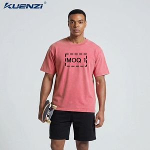 Camiseta Oversize para Hombre Kuenzi, 230GSM, Algodón Lavado, Estilo Vintage, Talla Grande 5XL, Cuello Redondo Relajado, Streetwear, Camiseta Lisa <span class=keywords><strong>de</strong></span> Verano, OEM RTS - Product Image 2