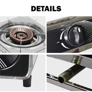 Brûleur en fonte, cuisinière à gaz double brûleur en acier inoxydable - Product Image 4