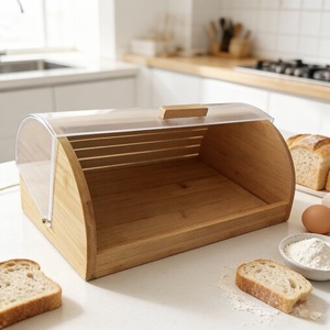 Caja de pan de bambú Zl, 38x26x17cm, almacenamiento de cocina de una sola capa para pasteles y repostería - Product Image 2