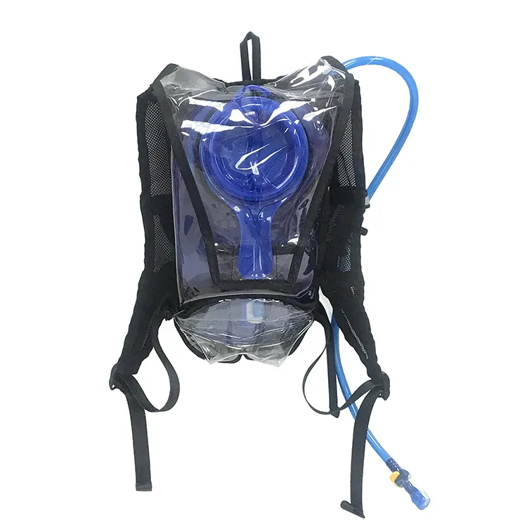 Hydration Backpack Pack with 1.5 L BPA Free Bladder for Running Hiking Cycling Stadium Approved Clear Water Backpack