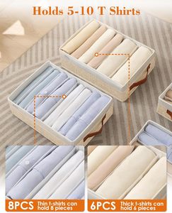 Cotton Linen Multi-Grid Storage <b>Box</b> 6/7/20 Grids Underwear <b>Socks</b> Household Wardrobe Organization Closet - Product Image 4