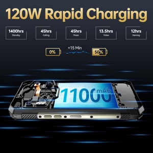 สำหรับ OUKITEL WP30 Pro หน้าจอ 6.78 นิ้ว 12GB+512GB แบตเตอรี่ 11000mAh ชาร์จเร็ว 120W กล้องหลัก 108MP ชิปประมวลผล Dimensity 8050 ระบบปฏิบัติการ Android 13 ของแท้จากโรงงาน รองรับ CDMA GSM - Product Image 4