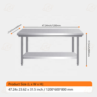 YITIAM Table de travail pour buffet commercial Table de travail pliante en acier inoxydable Table de travail en acier inoxydable Banc de travail