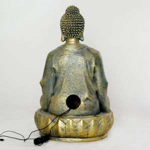 Statuette <span class=keywords><strong>solaire</strong></span> de bouddha <span class=keywords><strong>zen</strong></span> asiatique, <span class=keywords><strong>fontaine</strong></span> avec batterie, touches d'eau en résine, pour jardin et arrière-cour - Product Image 3